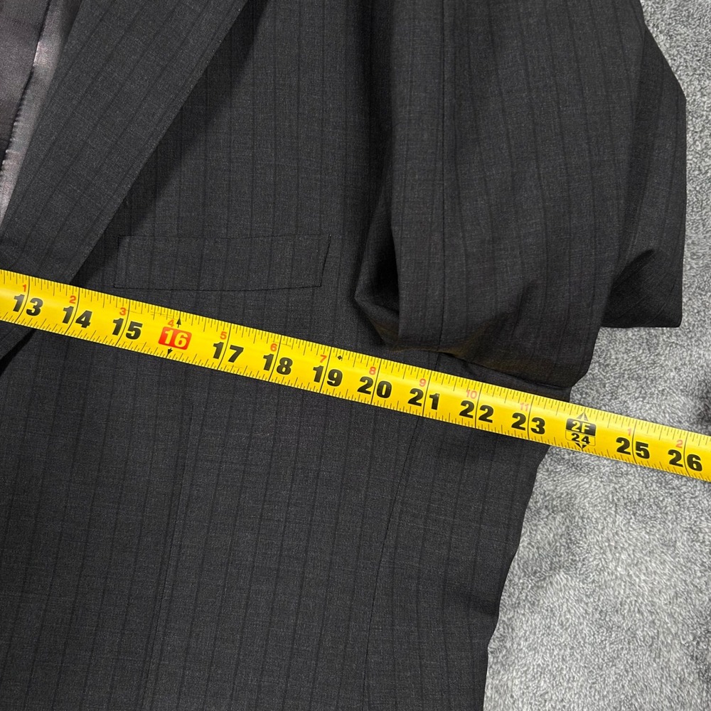Samuelsohn Suit 2 PC Grey Pinstripe Guabello Super 130 Wool 46R 39x27 Made Italy - Picture 8 of 16